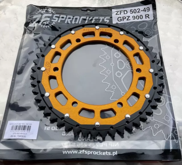 ZF sprocket Dual Kettenrad für Kawasaki GPZ 900 R, GPZ900, ZR 1100 Zephyr 502-49