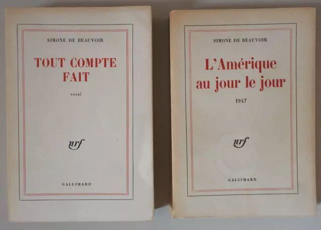 Simone de Beauvoir Tout compte fait / L'Amérique au jour le jour 1947 Gallimard