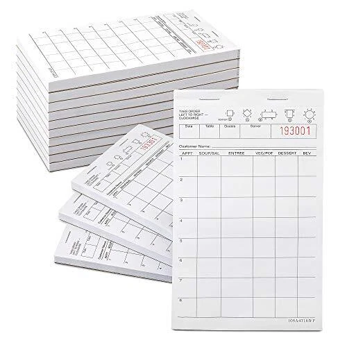 [Pads0 Sheets/Pad] Server Pads - Restaurant Order Pad, 10 White - Checkers