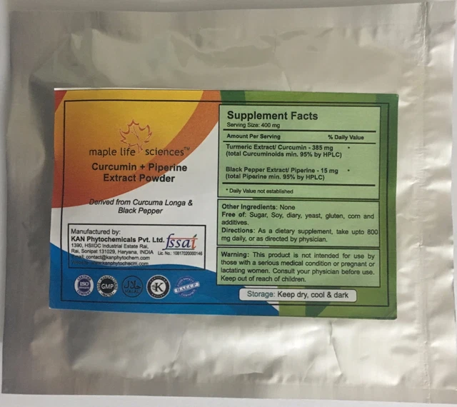 Curcumin 95% extract Powder- Standardized, Non-GMO, Curcumin