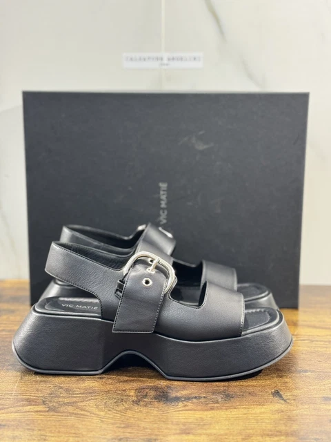 Sandales En Cuir Vic Matié - Taille 39, Grises, Neuves Avec Boîte (prix D'origine 319€)