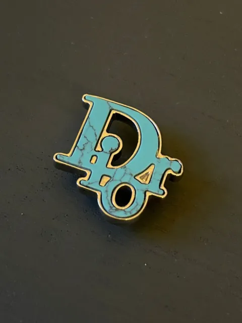 Christian Dior Sign  Turquoise Palladium Bracelet Pendant