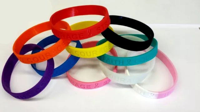 HOPE Awareness Wristband Bracelet Glow in the Dark,pink,black,blue,orange,yellow