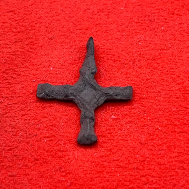 Antique Bronze Cross Viking Ancient Pendant Collectible Old Kievan Rus