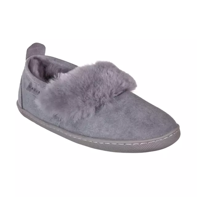 Femmes Chaussons Cuir Véritable Peau de Mouton Chaussons Avec Laine D012/03