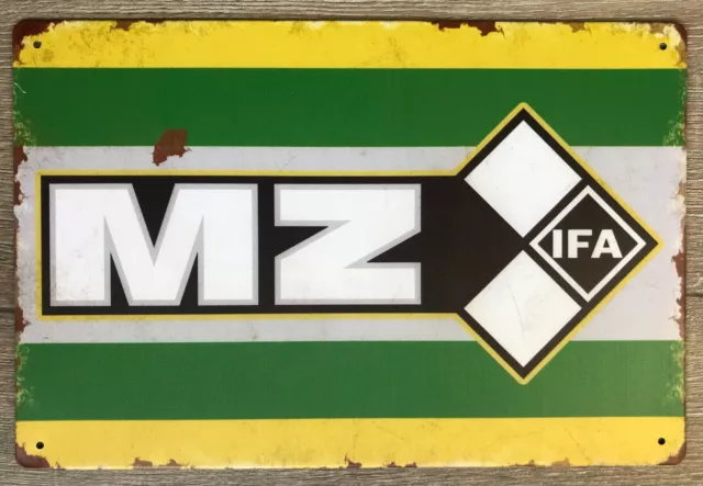 Blechschild MZ Auto Werkstatt Garage Retro Oldtimer Motorrad DDR IFA Bar Deko