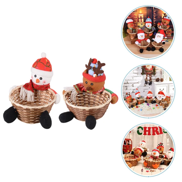 2 piezas cesta de regalo para Navidad bandeja de caramelos de Navidad soporte de dulces