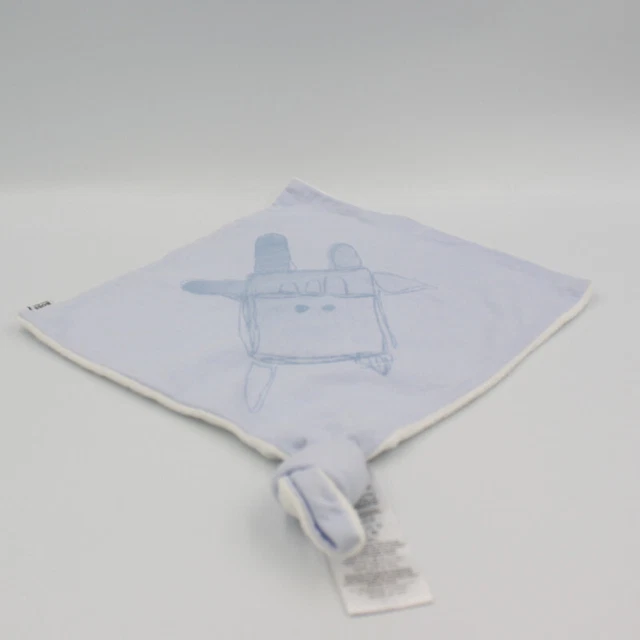 Doudou plat carré bleu blanc lapin HUGO BOSS - 27873