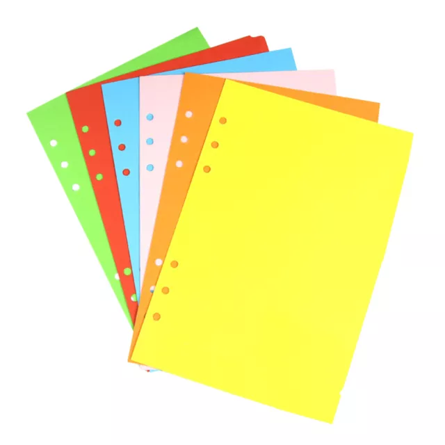 6 Pack 6- Holes Filler Project Sorter Pages Colored Dividers