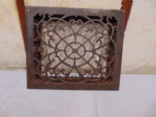 Antique Ornate Victorian Heat Register Floor / Wall Grate 14" X 12"