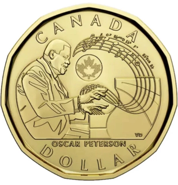 BU 2022 Canada Loonie Oscar Peterson Dollar $1 Uncirculated Coin - Non-Color