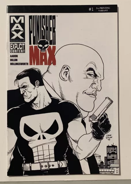 PunisherMax #1 2010 Marvel Comics Max Punisher RARE HTF 2nd Print Variant