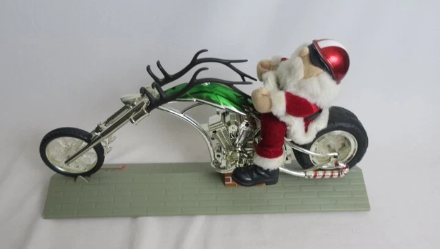 Santa Chopper Vintage Battery Operated Wheels Harley  Sled Cycle Biker Christmas 2
