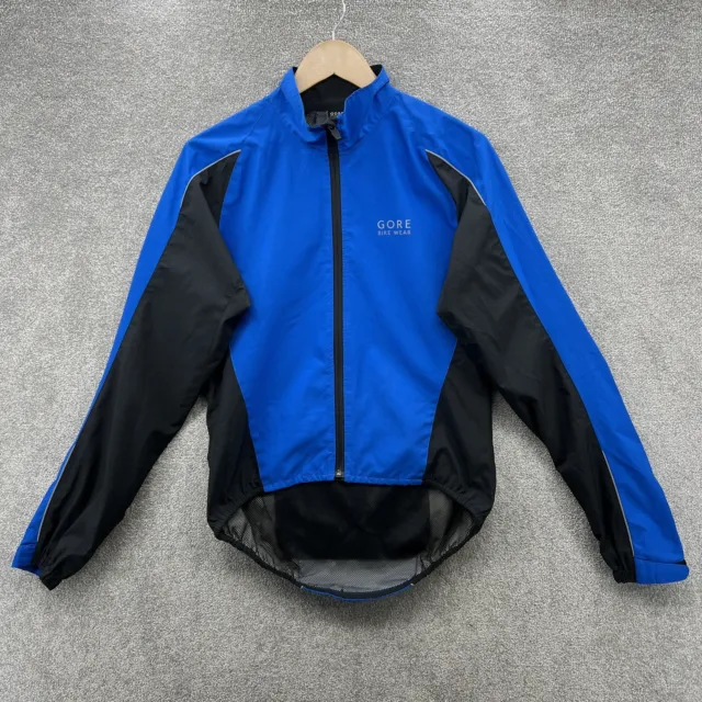 Gore Bike Wear Jacket Mens Small Blue Black Windstopper Water Resistant Cycling