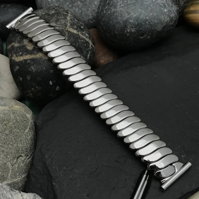 rare 1959 Flex-Let Calvin Short Stainless Steel 19mm 18mm nos Vintage Watch Band
