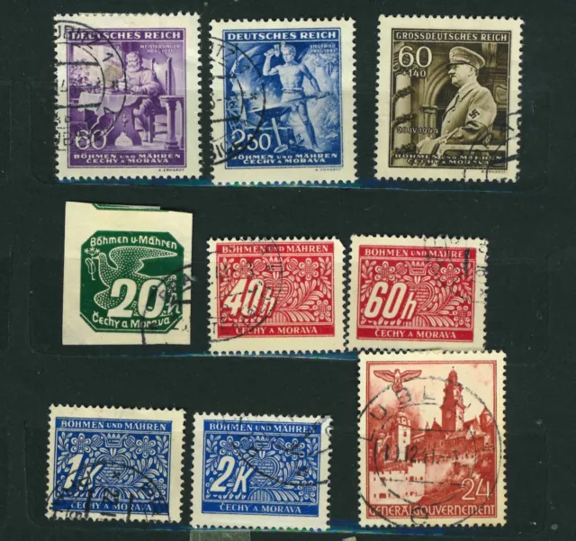 Briefmarken Deutsches Reich Böhmen und Mähren Ausgabe1939 gestempelt