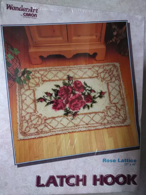 "Kit de gancho artesanal creativo Wondert by Caron ""Rose Lattice"" 27"" x 40"