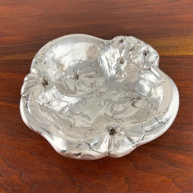 Mauser American Art Nouveau Sterling Silver Candy Bowl Hibiscus 20Thc No Mono