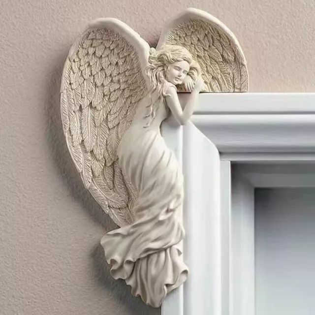 Door Frame Angel Wing Sculpture Angel Ornament Retro Resin Crafts For Home Decor