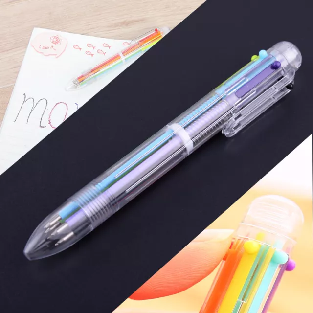 1pc 6 In 1 Multi Color Ballpoint Pen Retractable Click Office Student Stationery