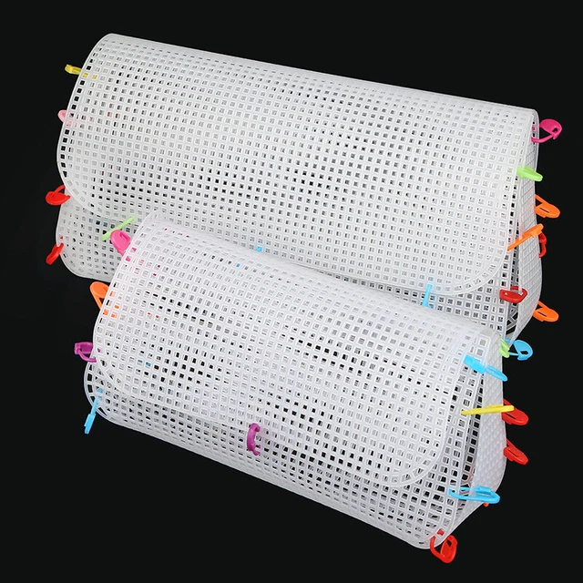 PLASTIC KNITTING MESH Sheet Chenille DIY Bag Weaving Accessory Easy