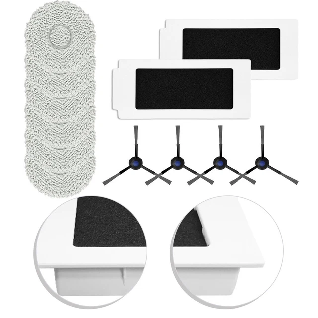 Kit Accessori Per Robot Aspirapolvere ECOVACS – 3 Panni In Microfibra, 4 Spazzole Laterali E 2 Sacchetti Filtro - 2