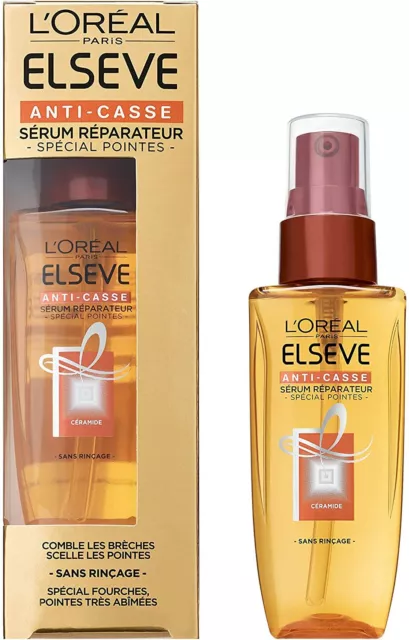 Elsève Sérum Réparateur Anti-Casse Pointes Abimées Fourchues 50ml (Lot de 2)