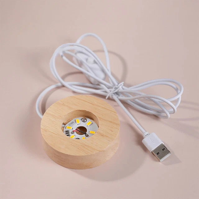 Rectangle Led Lights Display Base Wooden Lighted Base Stand Lasers Crystal Glass