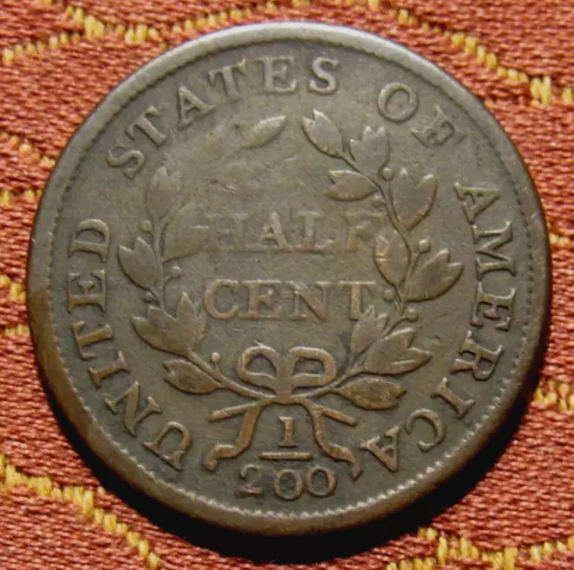 1803 Draped Bust Half Cent, Good  ~  Full Reverse, Nice Lower Grade Example