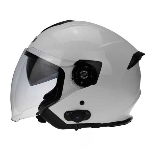 Viper Rsv10 Blinc Bluetooth Open Face Touring Jet Scooter Motorradhelm Weiss