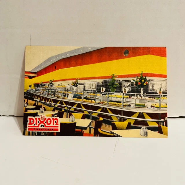 NEW YORK CITY NY Dixon Cafeteria Times Square Linen Postcard 1940's 9.