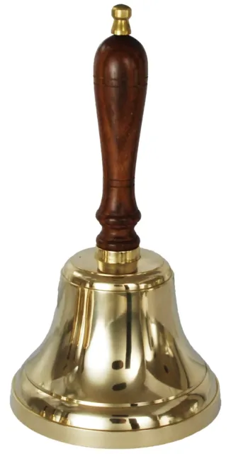 Buckingham Traditional Solid Brass Hand Bell, Dinner Reception School Pub Bell