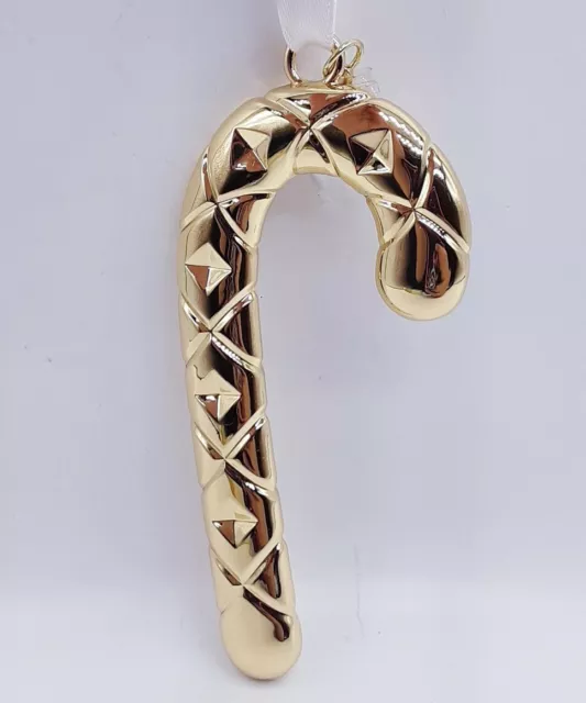 NEW Waterford 2021 GOLDEN CANDY CANE CHRISTMAS Tree Ornament Faceted gold