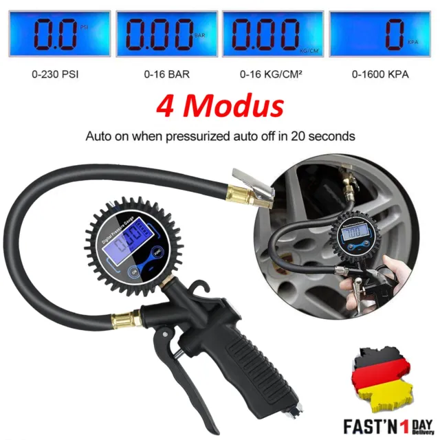 LCD Digital Auto Motorrad Reifen Manometer Reifendruckmesser Luftdruckprüfer
