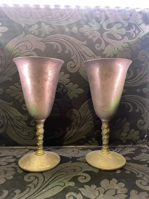SILVER PLATED AND Brass Vintage Wine Goblets Condition As Is. $120.00 -  PicClick AU
