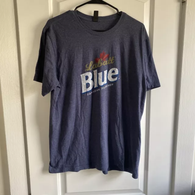 Labatt Blue Canadian Pilsner Beer T-Shirt Blue Size Large