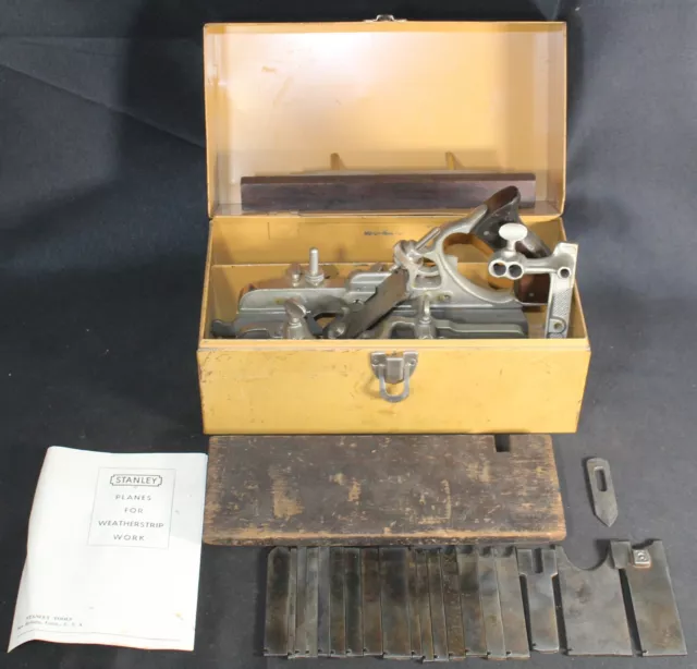 Antique Stanley SW No. 45 Universal Combination Plane in Metal Box w/ Cutters