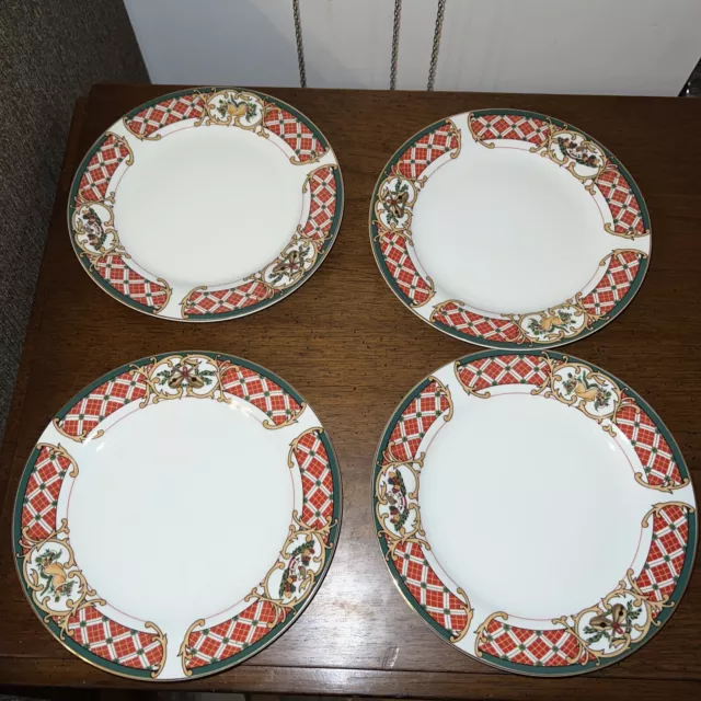 Gibson Christmas Windsor Holiday Set Of 4 Salad Plates