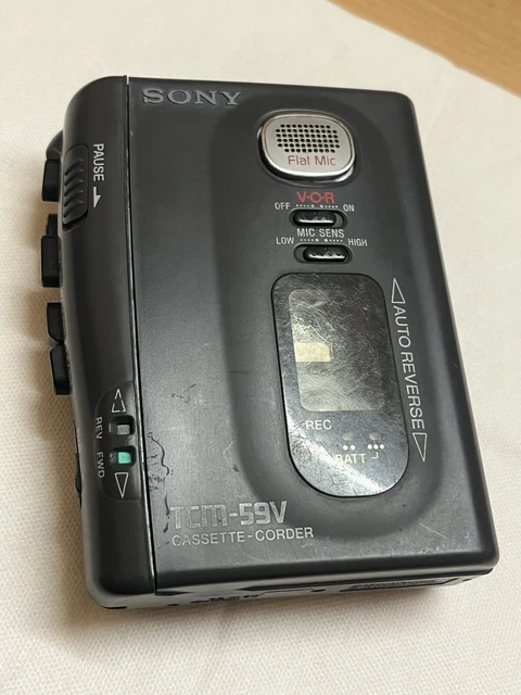 Sony TCM-77V Walkman – Vintage, Autoreverse, Pour Pièces Ou Réparation