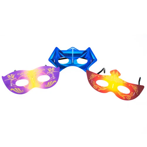 Maschera viso assortita con bastoncino luminoso