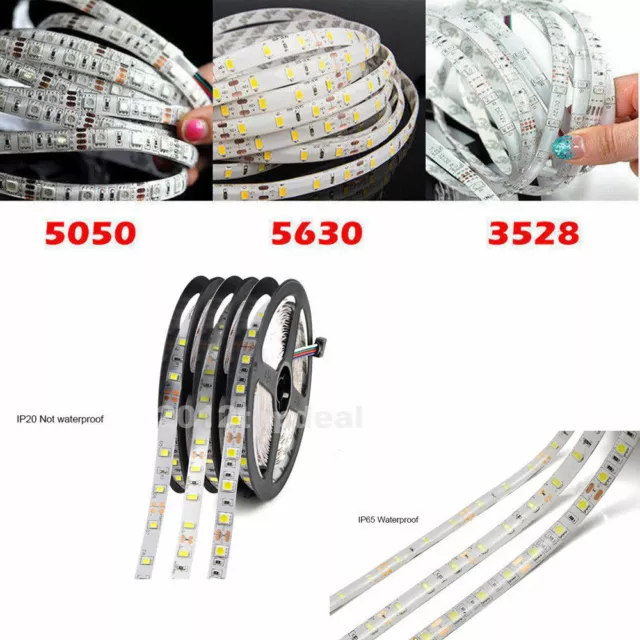 5M 10M 15M 20M 12V 3528 5050 5630 LED Flexible Strip Light Warm White Tape