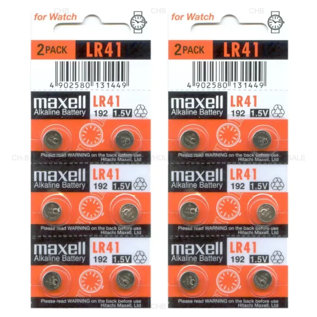 12 New Maxell Lr41 Ag3 392A 192 Sr41 Lr736 Cx41 392 Battery