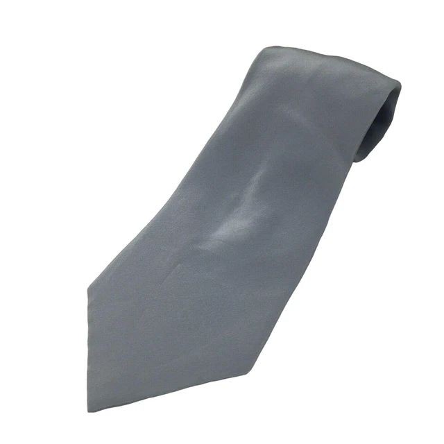 Harve Benard Holtzman Men's Necktie Solid 100% Silk Tie Grayish Blue