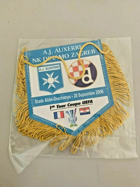 Fanion Vintage AJ Auxerre – UEFA 1987 – Panathinaikos – Football Pennant