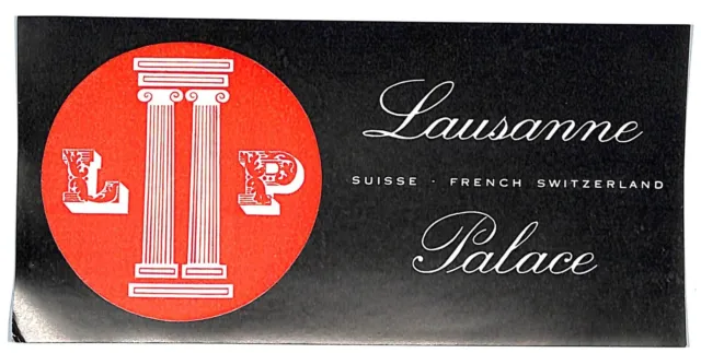 Lausanne Palace Suisse French Switzerland Luggage Label Vintage NOS