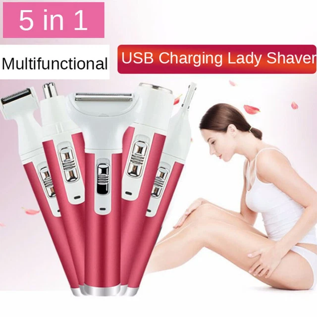 Afeitadora eléctrica 5 en 1 para mujer afeitadora cara barba bigote DHL