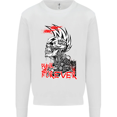 Punk Forever Rocker Skull Music Festival Kids Sweatshirt Jumper