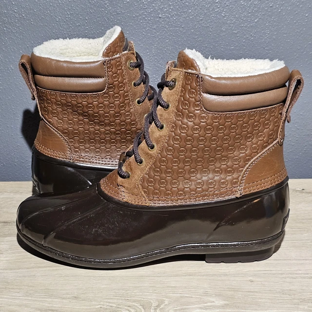 MICHAEL KORS EASTON LOGO EMBOSSED WATERPROOF SHEARLING BOOTS US 10 I LOVE SHOES 129.00 PicClick