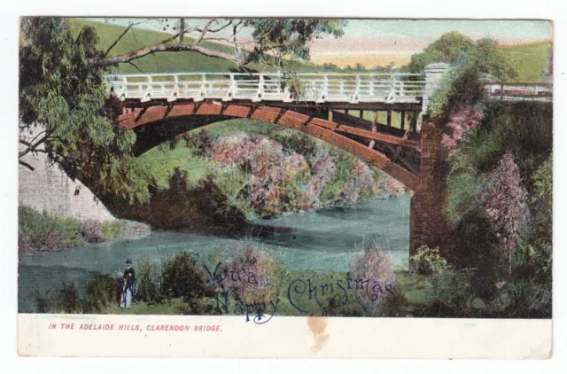 In the Adelaide Hills Clarendon Bridge South Australia OLD POSTCARD circa 1908