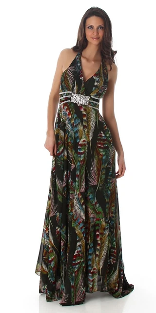 Abito Donna Elegante Cerimonia Lungo Sexy Gipsy Vintage da Sera Cocktail Vestito 2